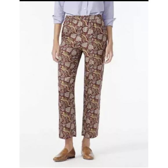 J. Crew Collection 100% Silk Jungle Cat Print Size 4 - Picture 1 of 10